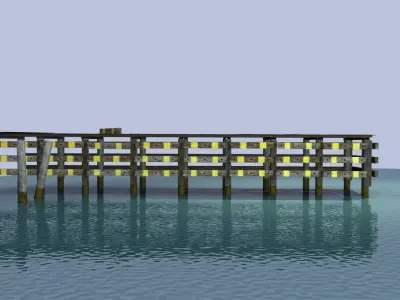 Old rusty pier 3D model