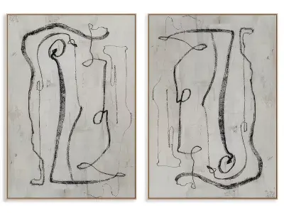 Abstract Painting Frame set 3D model 403