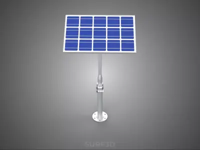 STAND MOUNTED FRAME POLE SOLAR CELL PANEL PV MODULE PHOTOVOLTAIC 3D model