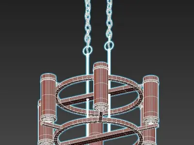 st-luce-bichero-sl334-403-06 six light chandelier with clear ... 3D model