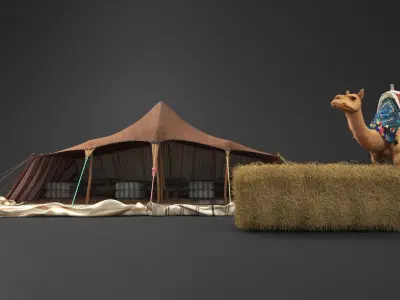  Traditional Bedouin Tent with Camel Fur 