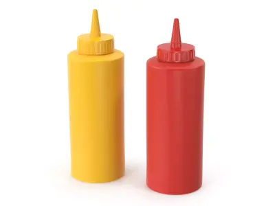 Mustard and Ketchup Bottles 3D model