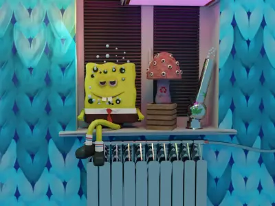 Stoned SpongeBob 3D model