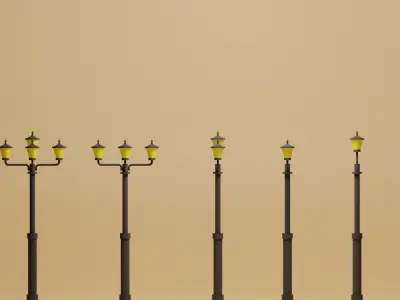 Street Lights Pack Low-poly 3D model