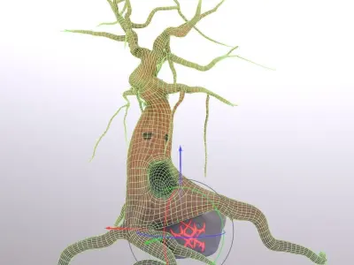 A Creepy Stylized Tree named Serpentine Sentinel 3D model