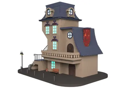 Cartoon House 02 3D model