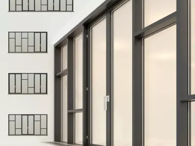 Panoramic glazing Stained glass 23 Low-poly 3D model