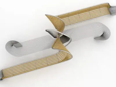 bench and table 3D model