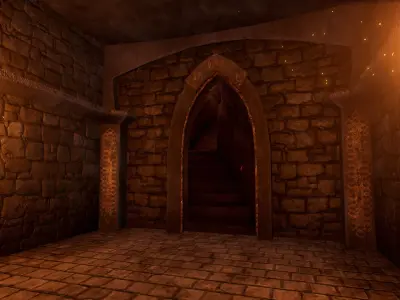 Modular Dungeon PBR Low-poly 3D model