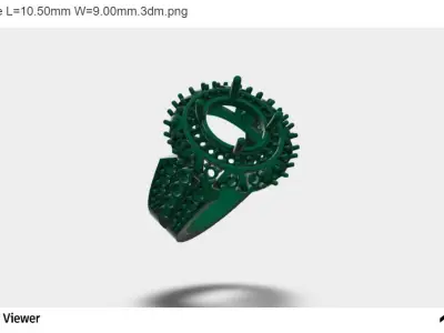 Men Ring With Round Cut Center Stone 3D print model