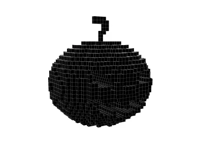 Voxel Halloween Pumpkin v2 004 Low-poly 3D model