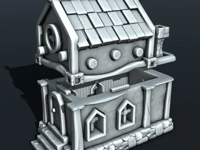 medieval house 3D print model