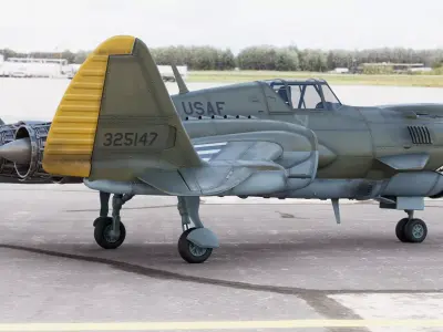  Viper P-40J Jet Fighter Concept Aircraft 3D model