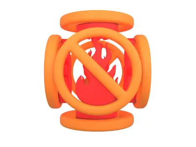 No Fire Icon V2 007 Low-poly 3D model