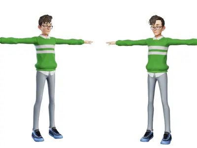 Teen Boy Green 3D model