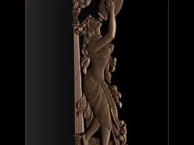 Door 3D Design relief for CNC 3D print model