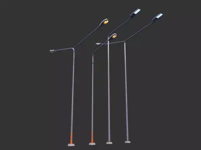 Street Light Assets Pack Low-poly 3D model
