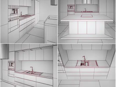 Kitchen Furniture IX 3D model