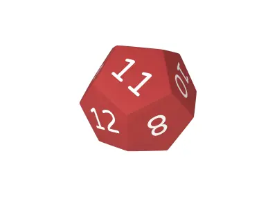 D12 Dice V1 004 Low-poly 3D model
