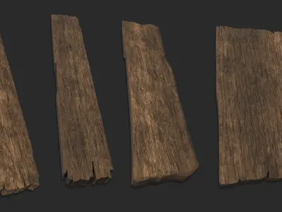 Wooden Plank Pack 21in1 Low-poly 3D model