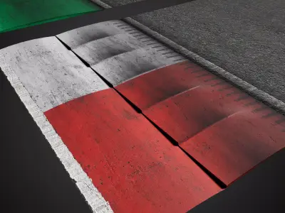  Modular Racetrack Road Meshes Low-poly 3D model