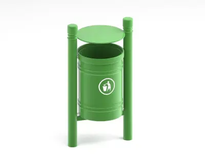 Street Litter Bin - 003  3D model