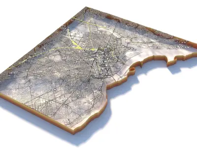 Washington DC USA Terrain City 3D model