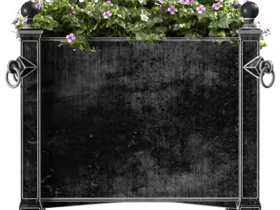 Flowers in the garden planter Restoration Hardware ArtDeco 3D model