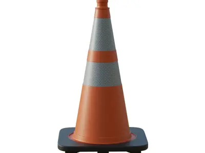 Traffic Cone Low-poly 3D model 37
