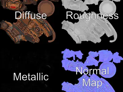 Tribal Totem Statue Model Pack Low-poly 3D model