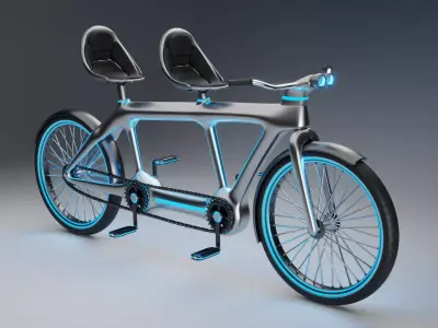 Sci-Fi Tandem Bicycle 3D model