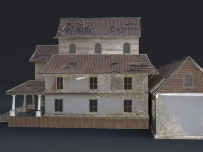 Halloween House Realistic Low-poly 3D model