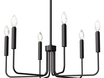 Black Chandelier Low-poly 3D model