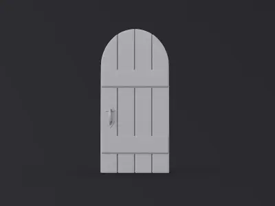 Medieval Door Arched 02 3D print model