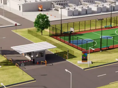 Huge Google Data Center Area 3D model