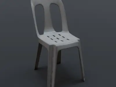 Stackable Plastic Chair Low-poly 3D model
