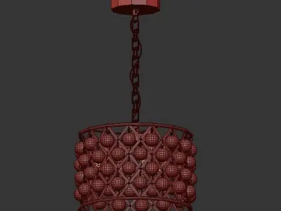 Hareous chandelier with clear glass beads 3D model