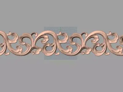 Door flower 3D relief STL Model for CNC woodworking carving E316 3D model