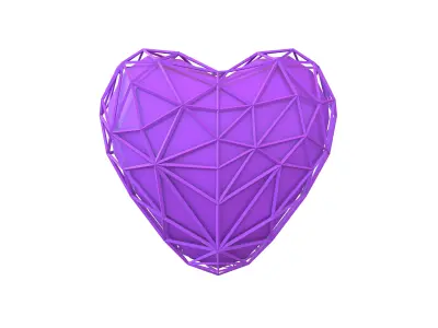 Stylish Heart V4 008 Low-poly 3D model