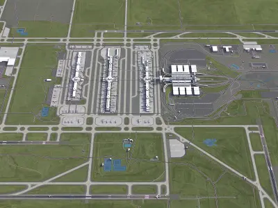 Denver Airport Low-poly 3D model