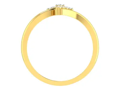 Light Weight Yellow Gold Diamond Ring  -R-4188 3D print model