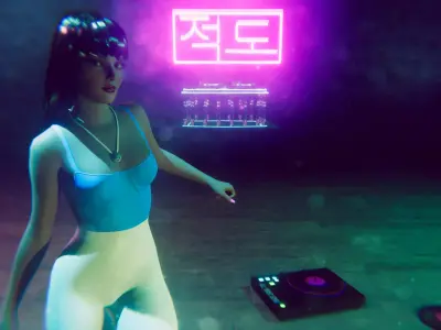 cyberpunk - Cyber Club Low-poly 3D model