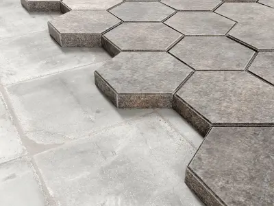Paving stone  hexagon 3D model