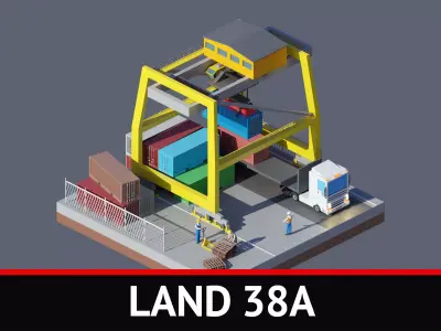 land 38A Low-poly 3D model