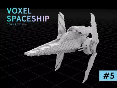 3D model VOXEL SPACESHIP Collection 5 3D model