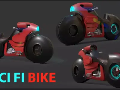 Sci-fi Bike Game Ready 2 3D model