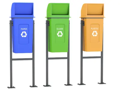Trash Can Outdoor 04 3D model