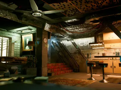 Cyberpunk Apartment Block 2 in 1 Bundle UE5 Low-poly 3D model