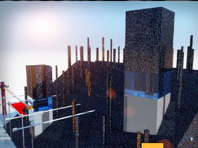 Sci Fi City Blocks Collection 3D Model Pack