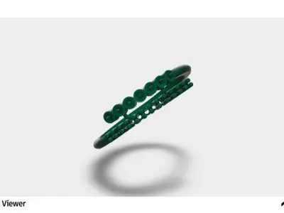 Women Ring with Round Cut Stones 3D print model